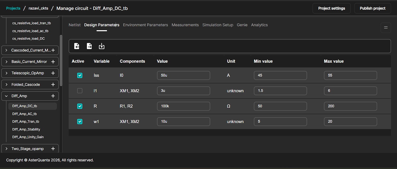 Environment Parameters