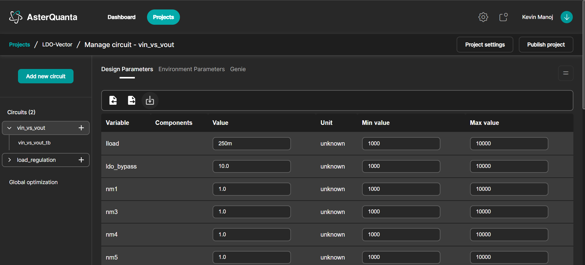 Design Parameters